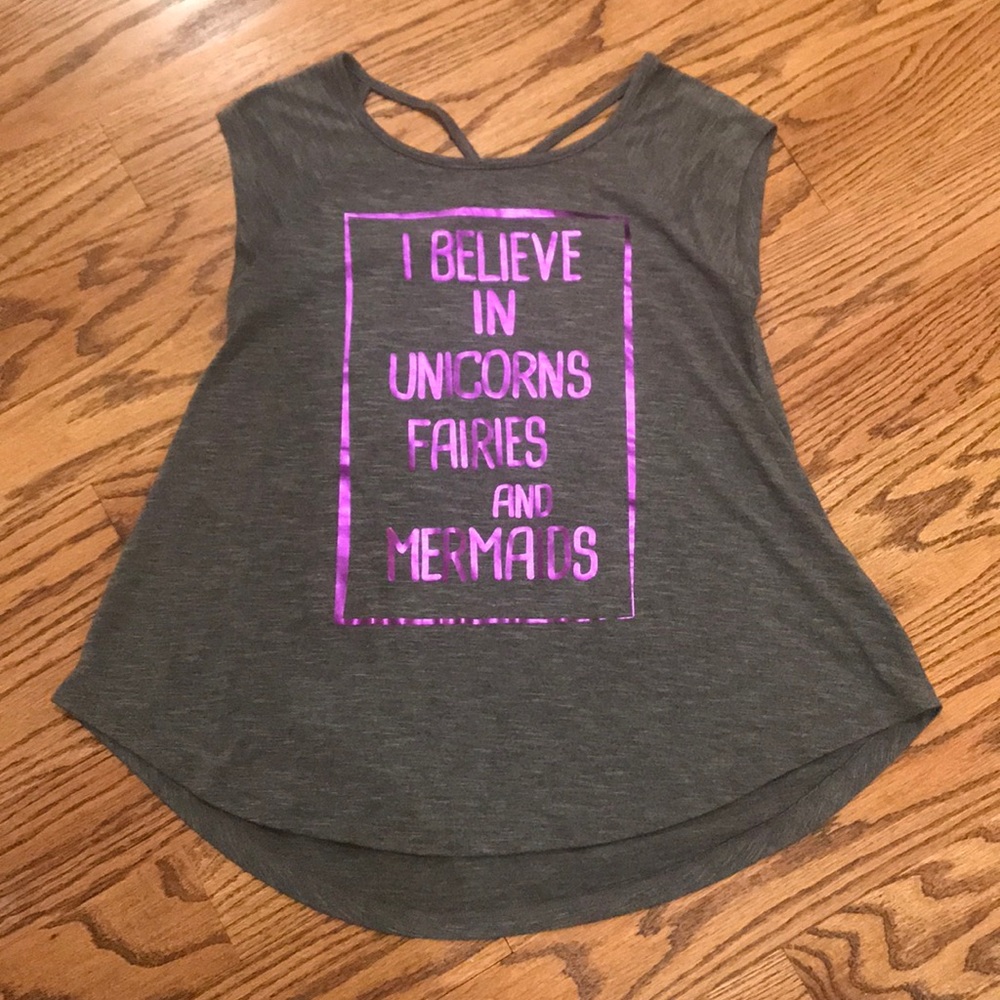 Girls gray top size 14